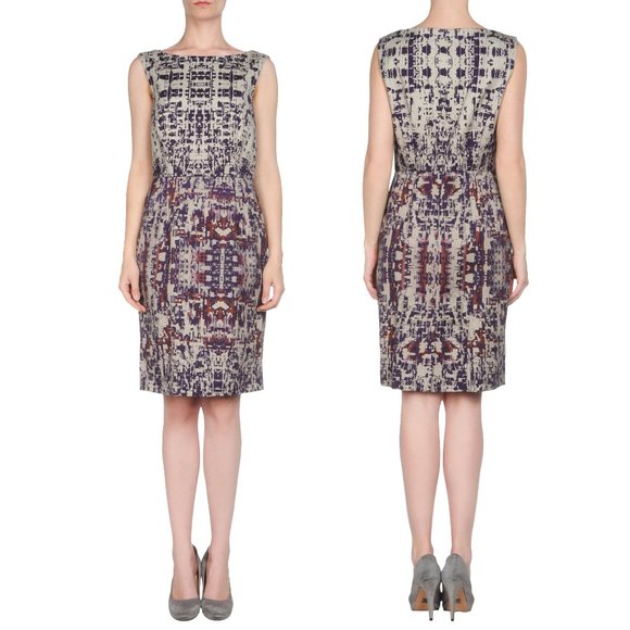 Lavia18 Dresses & Skirts - LaVia18 Italian Gray/Purple Pattern Sleeveless Shift Dress - Size US 10